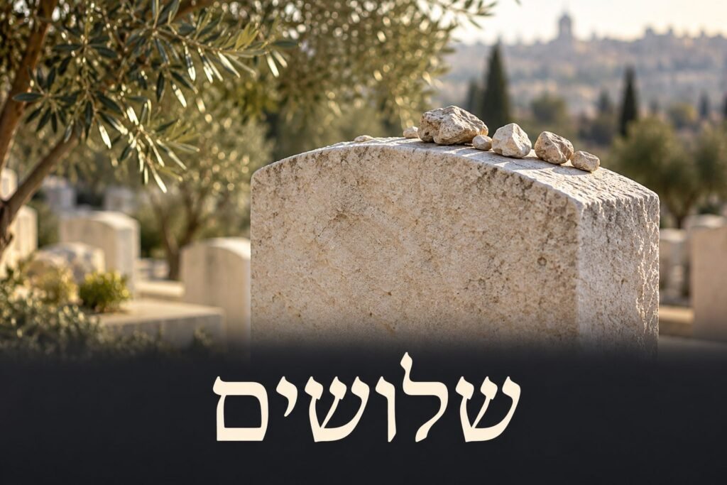 מצבת אבן באור בוקר – אזכרת השלושים