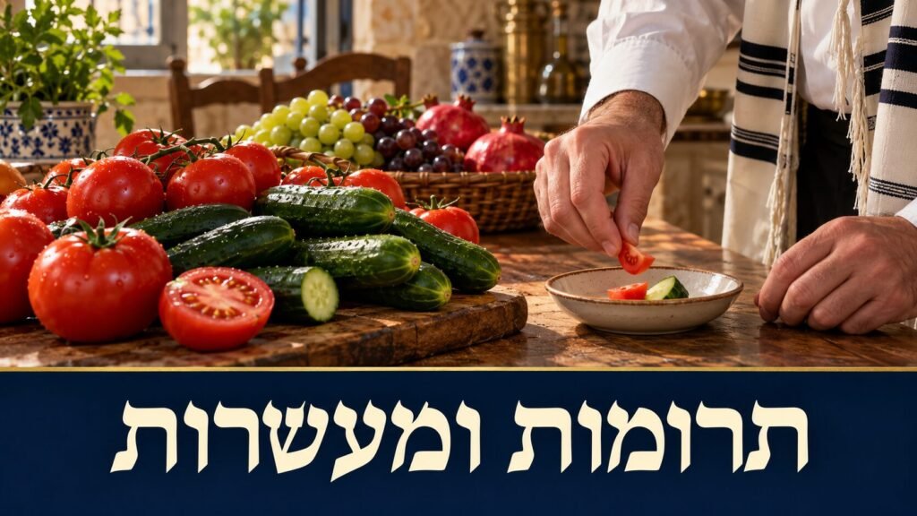תרומות ומעשרות – הפרשת חתיכה מירקות טריים מארץ ישראל במטבח