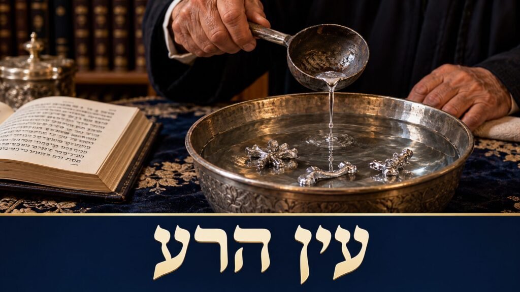 עין הרע ביהדות – ספר תפילה פתוח ליד קערת כסף